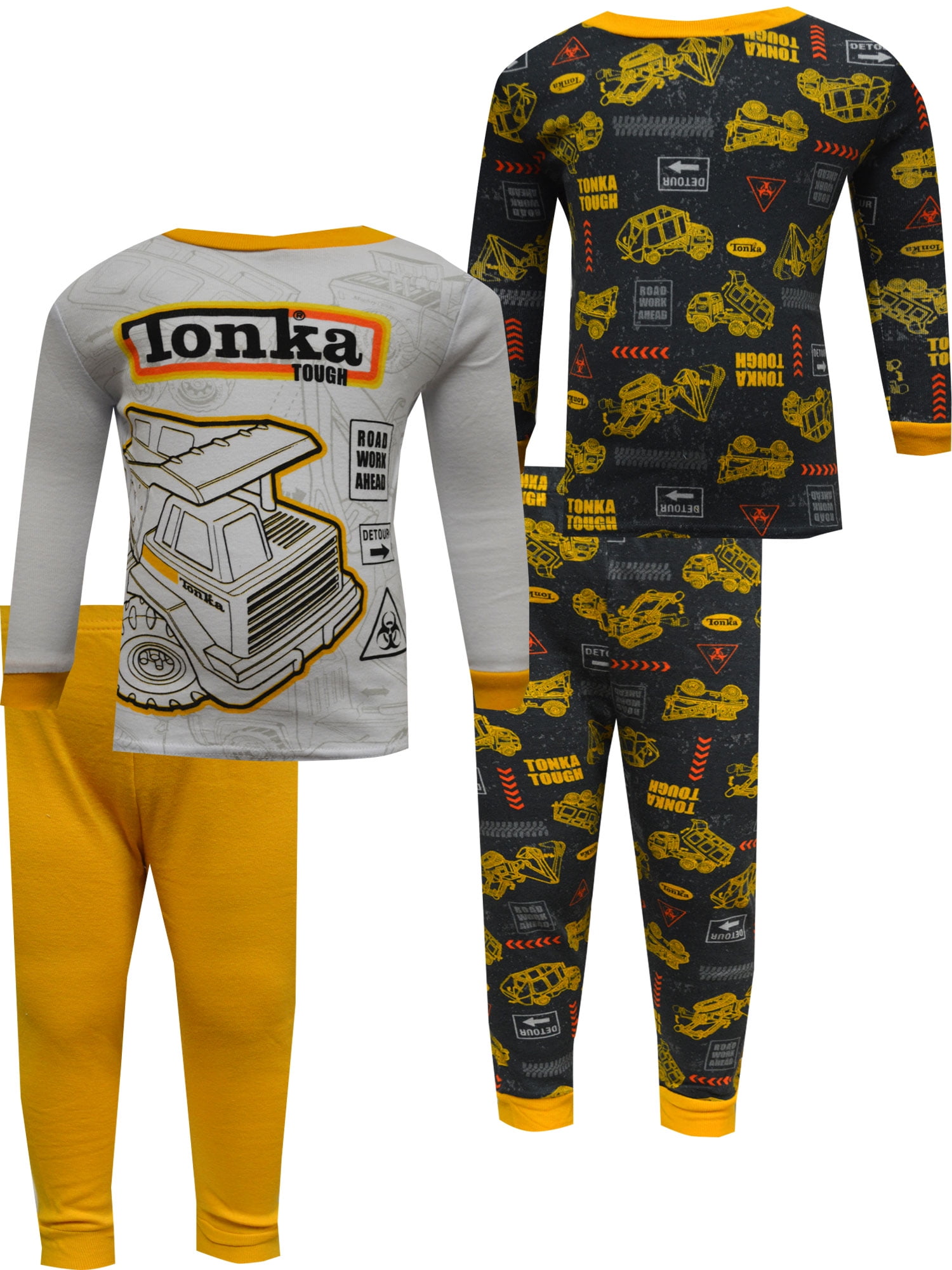 Komar Kids Boys Tonka Truck Road Signs 4 Pc Cotton Toddler Pajamas (4T