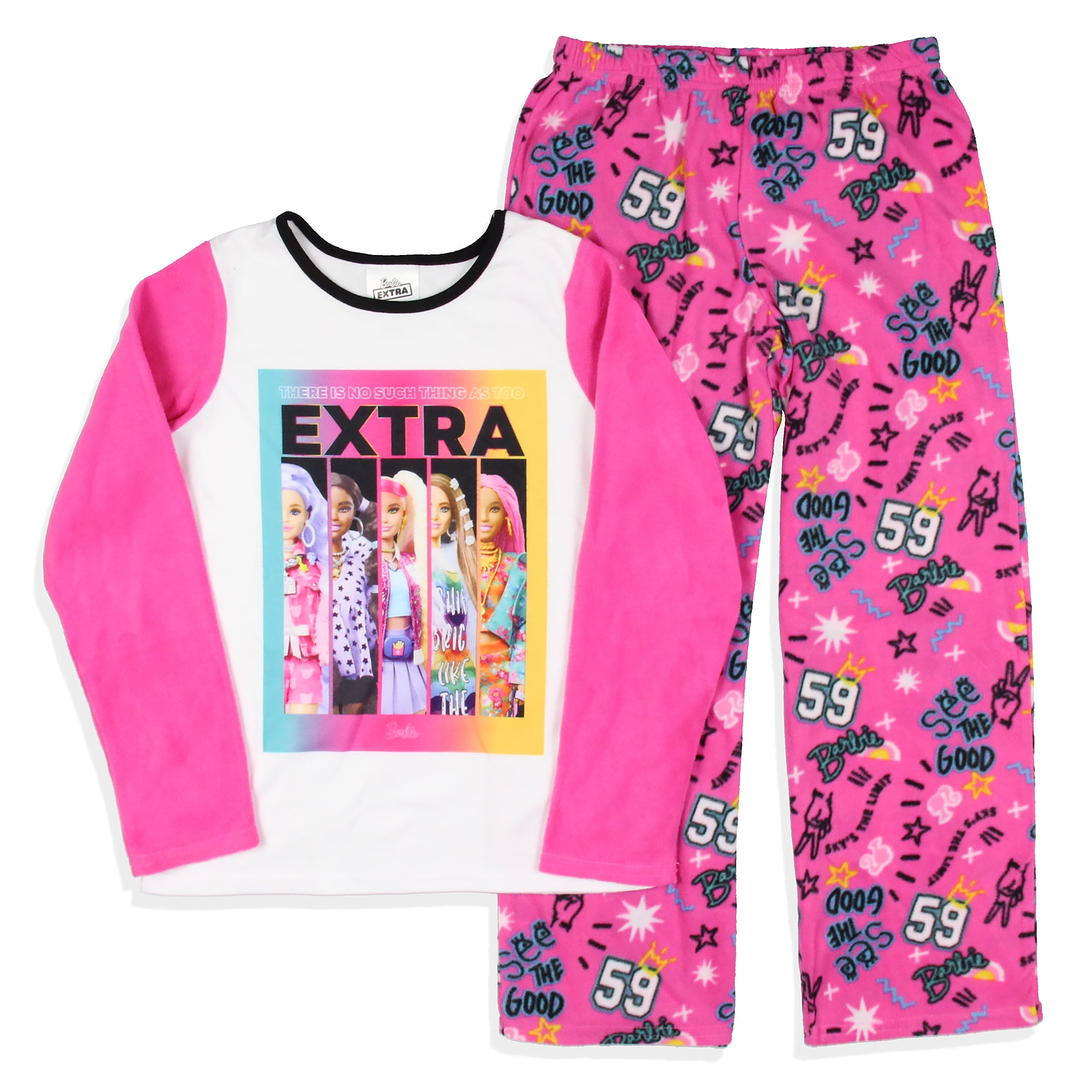 Girls 4-10 Barbie Tops & Bottoms 4-pc. Pajama Set