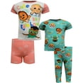 thumbnail image 1 of Komar Kids Girls Cocomelon Cute as a Rainbow 4 piece Toddler Pajamas (4T), 1 of 2