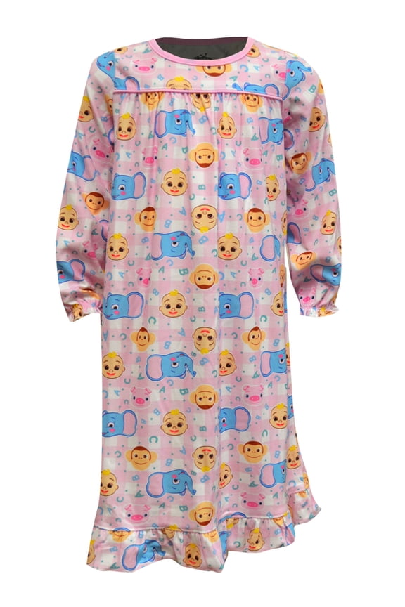 Komar Kids Girls Cocomelon Pink Toddler Girls Traditional Flannel Nightgown (2T)