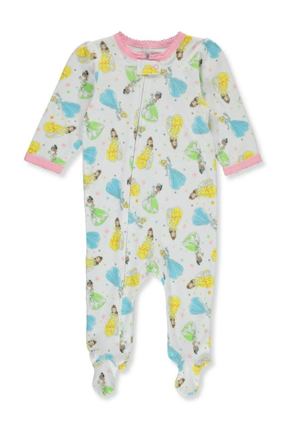 Komar Kids Girls Disney Baby Little Princesses Cotton Infant One Piece Sleeper (3-6 Months)