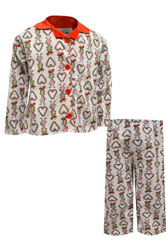 Girls Dr. Seuss The Grinch Cindy Lou Who Toddler Girls Flannel Pajamas (2T)
