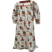 KOMAR KIDS Girls Dr. Seuss The Grinch Traditional Girls Flannel Nightgown (4)