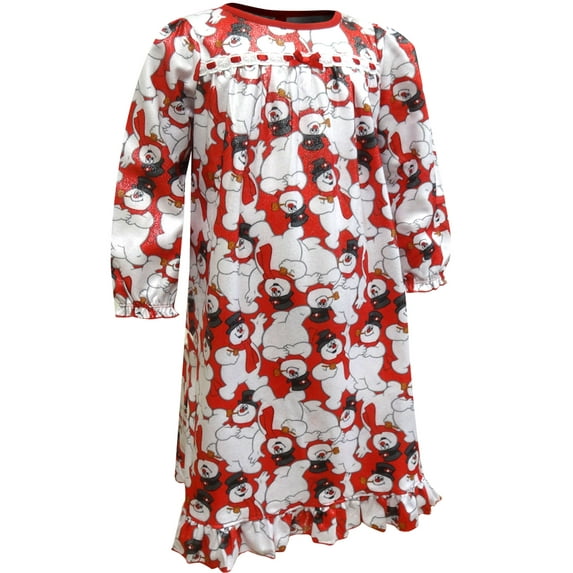 Komar Kids Girls' Frosty The Snowman Traditional Toddler Flannel Nightgown (3T)