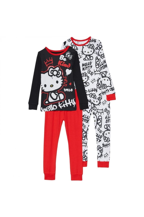 Komar Kids Girls Hello Kitty Classic 4 Piece Pajama Set (4)
