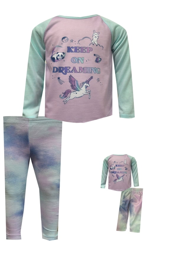 Girls Keep on Dreaming Panda Llama Pegasus Pajama with Matching Doll Pajama (12)