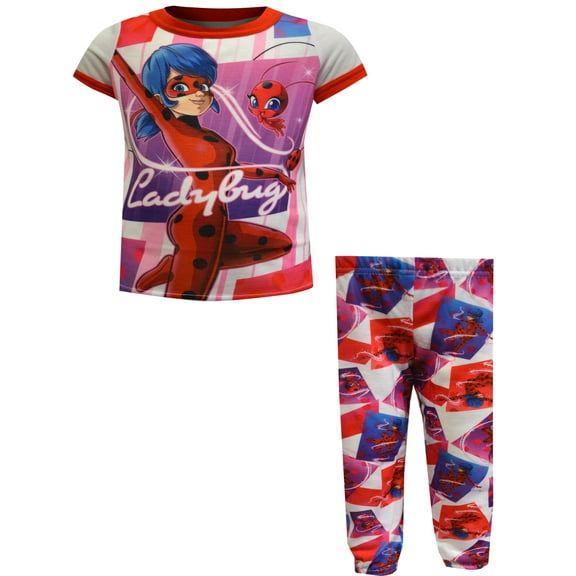 Komar Kids Girls Miraculous Ladybug Striped Short Sleeve Pajama (4)