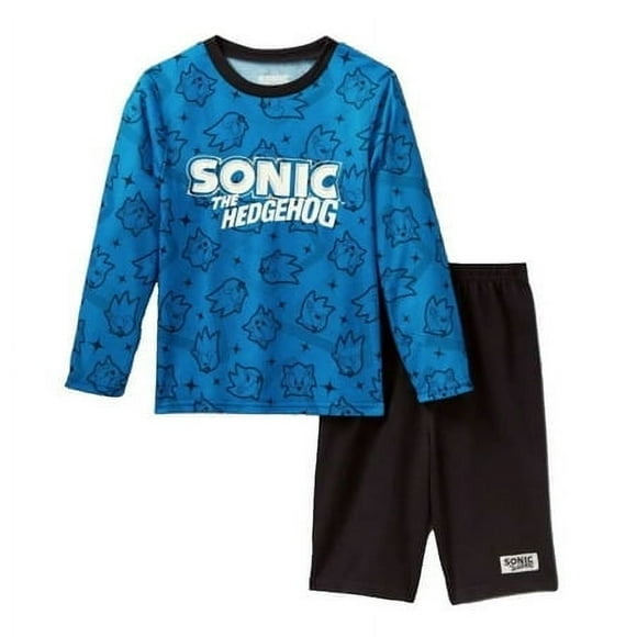 Komar Kids Sonic the Hedgehog Jersey 2-Piece Fleece Pajama Set, Blue, 10