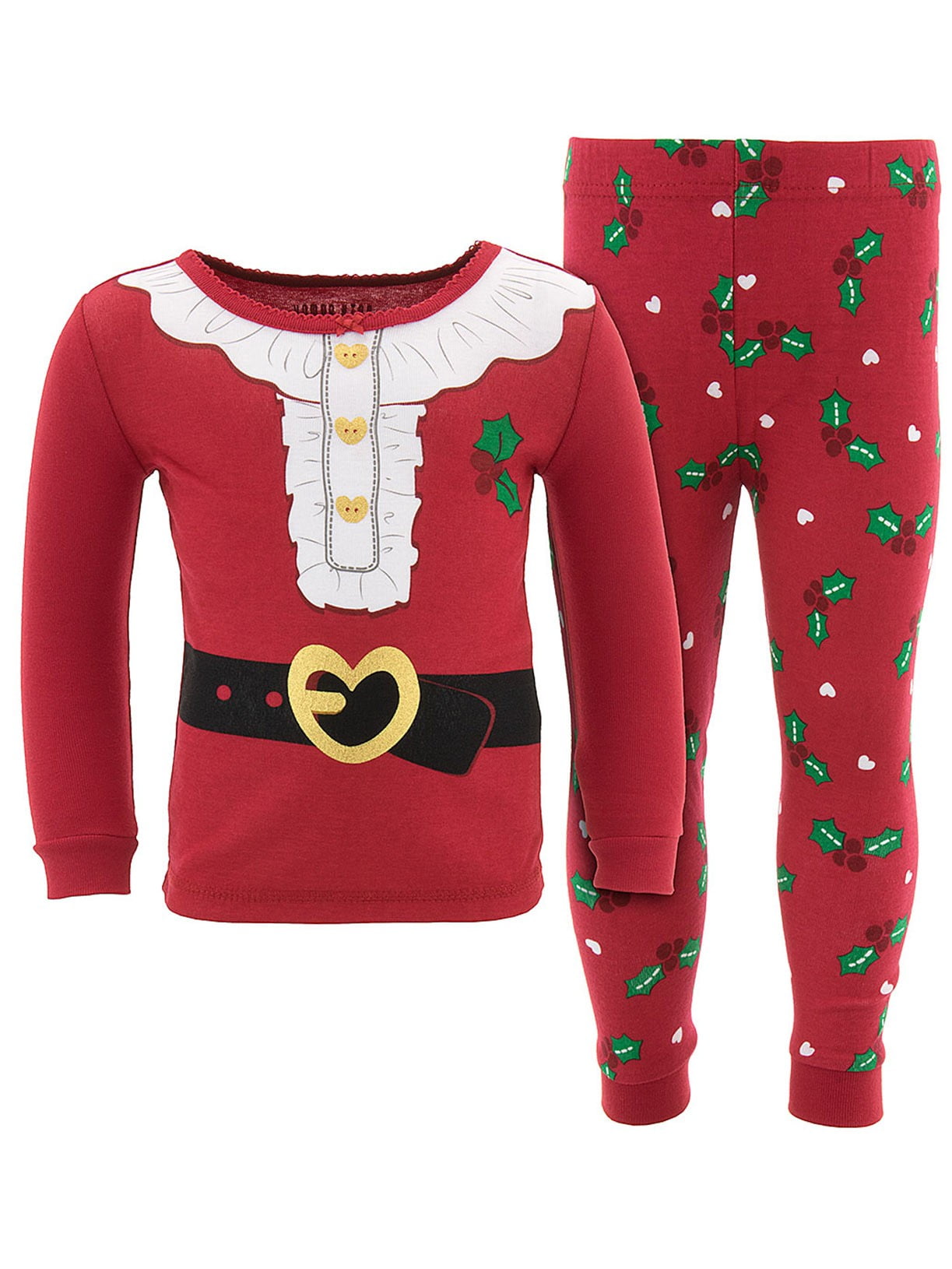 Komar Kids Toddler Girl Christmas Mrs. Clause Cotton Tight Fit Pajamas