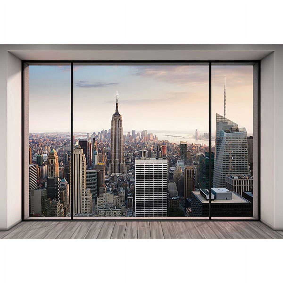 Large White Washable Penthouse Cityscape Wall Mural