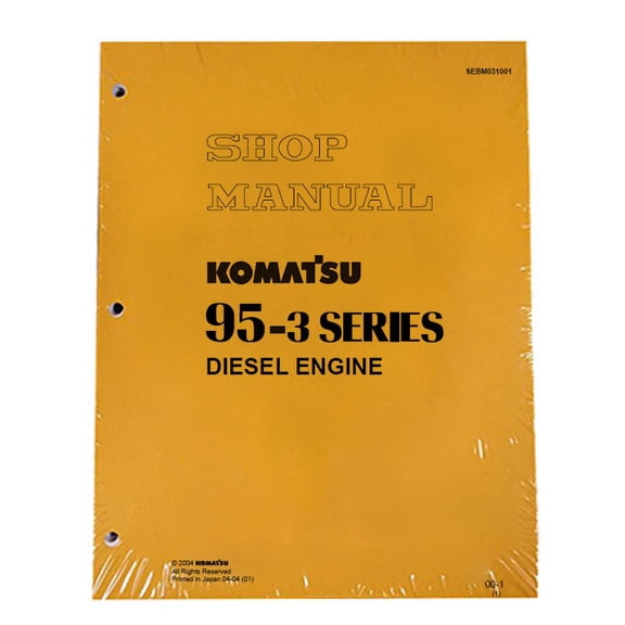 Komatsu 95-3 Series Diesel Engine Workshop Repair  Service Manual - Part Number # SEBM031001