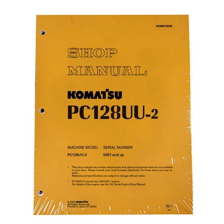 Komatsu PC128UU-2 Excavator Workshop Repair Service Manual - Part Number # SEBM018506