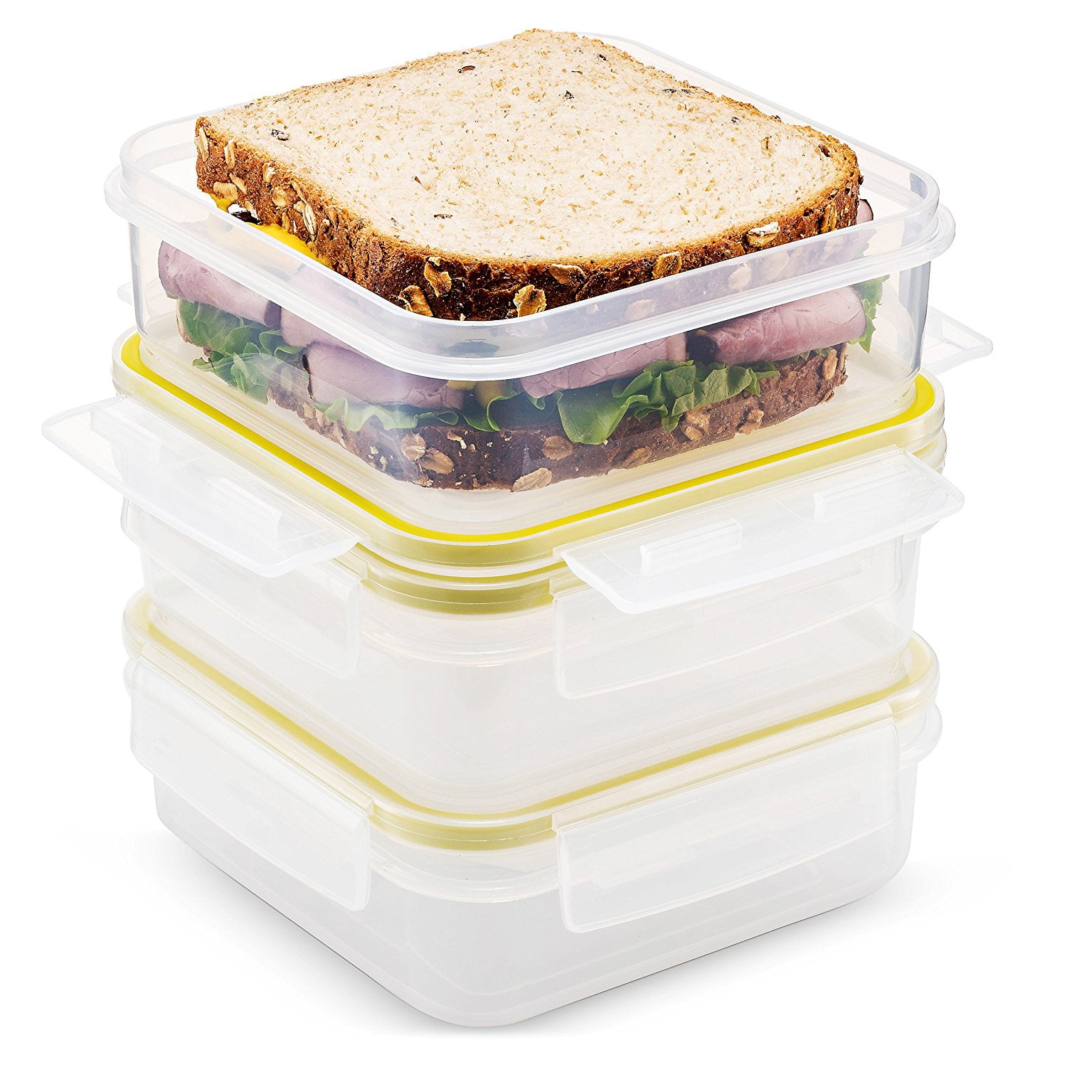 Komax Biokips Food Storage Sandwich Lunch Box Container 23oz. (set of 3 ...