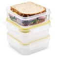 thumbnail image 1 of Komax Biokips Food Storage Sandwich Lunch Box Container 23oz set of 3 Airtight Leakproof With Locking Lids BPA Free Plastic Microwave Freezer and Dishwasher Safe, 1 of 4