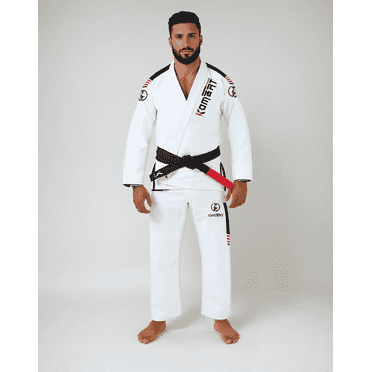 Kombat Thunder BJJ Gi - Lightweight Preshrunk With Free Belt ,(White-A0)
