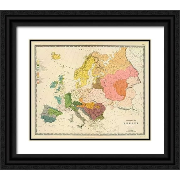 Kombst, Gustaf 31x26 Black Ornate Wood Framed with Double Matting Museum Art Print Titled - Ethnographic, Europe, 1856