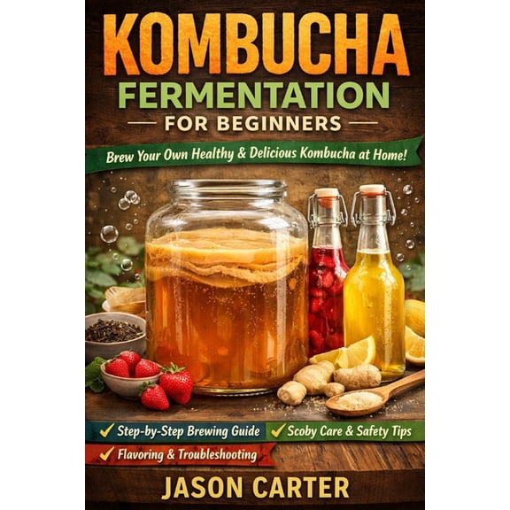 Kombucha Fermentation for Beginners: A Step-by-Step Guide to Safe Home Brewing, SCOBY Care, Flavoring, and Fizzy Results, (Paperback)