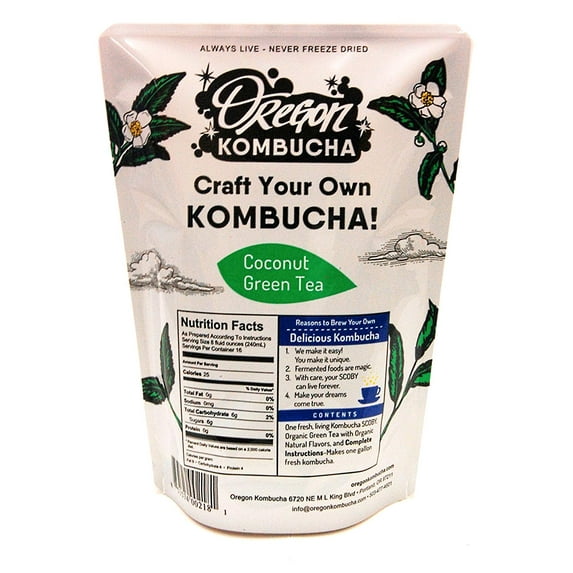 Kombucha Starter Kit by Oregon Kombucha - Organic Jasmine Green Tea and Scoby w/ Starter Liquid - Raw Culture Brews 1 Gallon of Delicious Kombucha, Guaranteed.