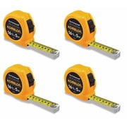 Komelon Professional Power Tape - Inch/Metric Scale, Durable - 4 Pack, 16 ft, Yellow