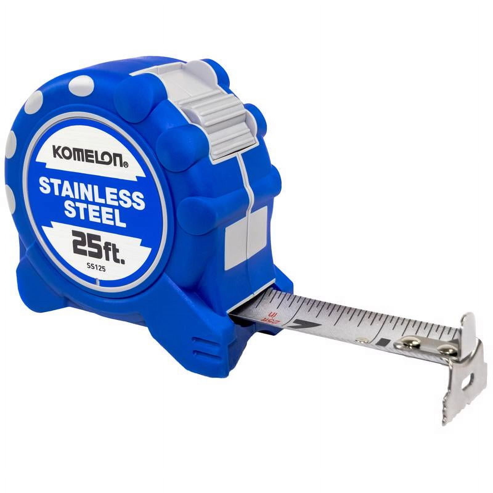 Komelon Stainless Steel Gripper 25 ft. L X 1 in. W Auto Lock Tape Measure 1pk