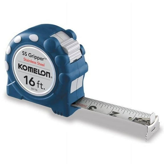 Komelon USA 1 in. x 16 ft. Ss Gripper Stainless Steel with Rubber Grip Measure Tape Rule