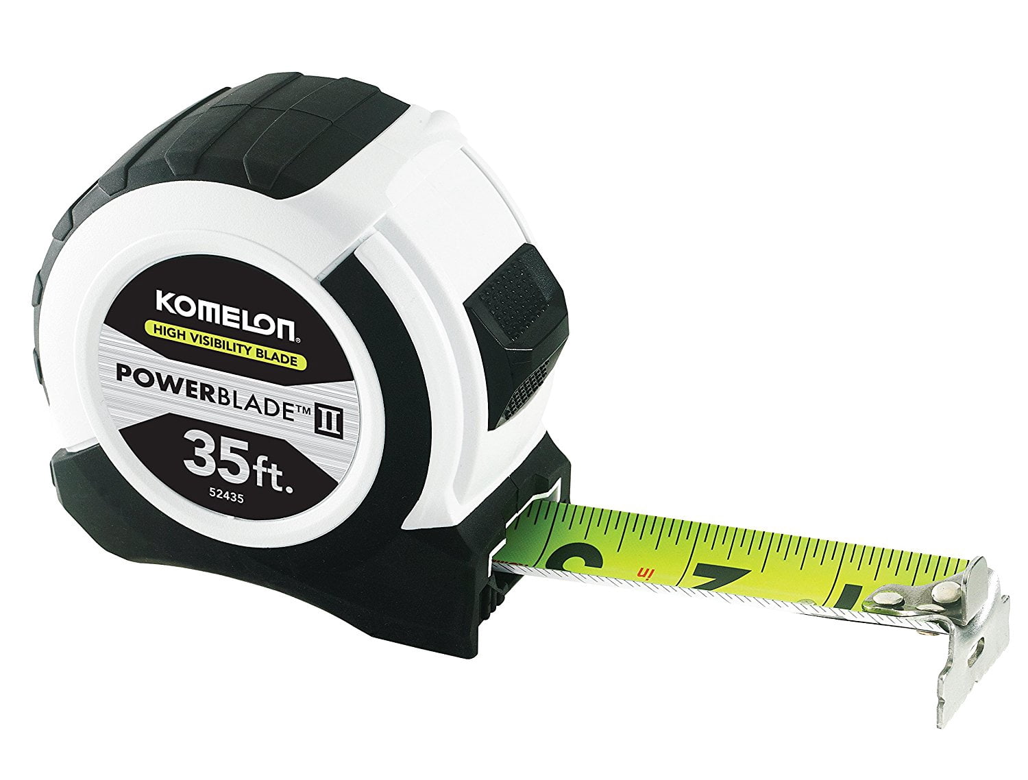 Komelon 52435 Powerblade II Tape Measure, Small, White/Black