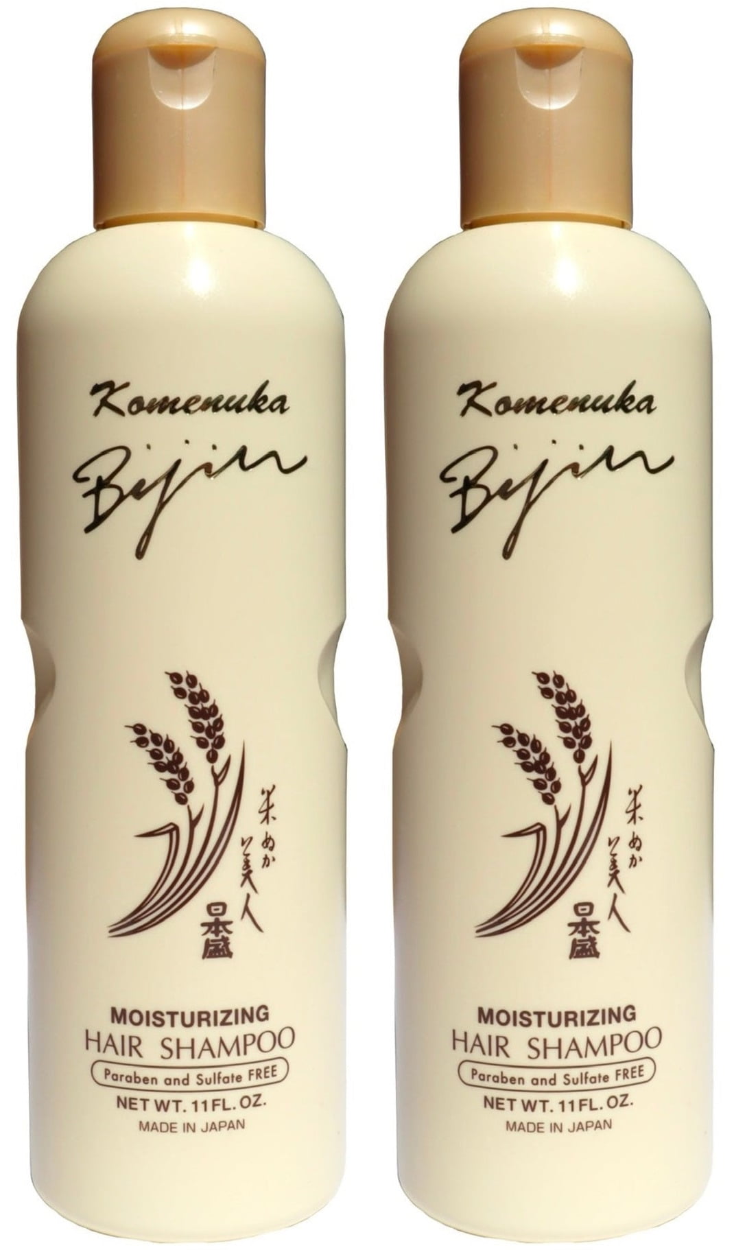 Komenuka Bijin Moisturizing Hair Shampoo, Parabe and Sulfate Free, 11 Oz, Pack of 2