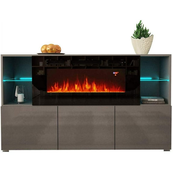 Komi 03 Electric Fireplace Modern 63" Sideboard