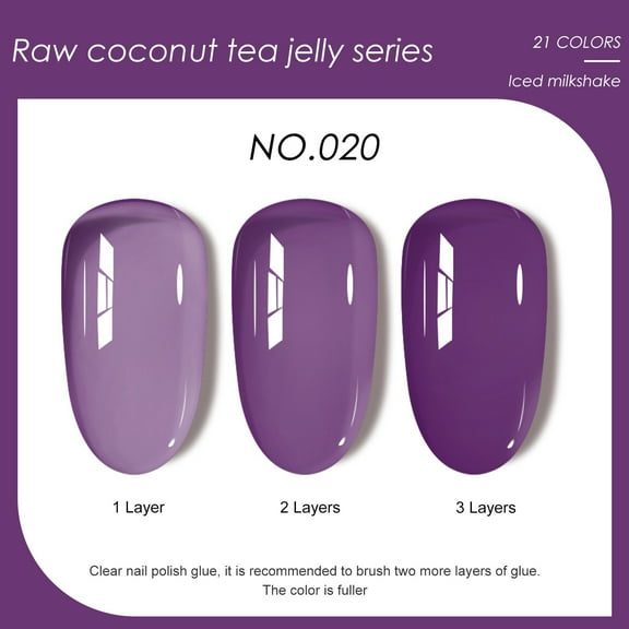 Komiseup 20 Color Cream Ice-transparent Semi-transparent Nail Art Nail Polish Set Nail Polish 7.5ml