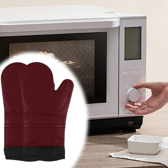 Komiseup Baking Gloves Kitchen Insulation Gloves Withstand 260 Degrees High Temperature Soft Can Be Used For Long And Easy To Clean