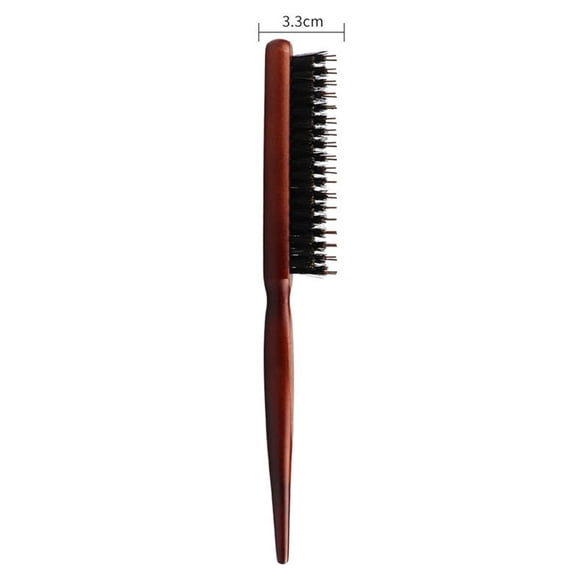 Komiseup Boar Bristle Hair Brush, Fine Hair Teasing Comb, Hair Brush For Edge Control, Backcombing, Smoothing, And Styling Fine Hair To Create Volume