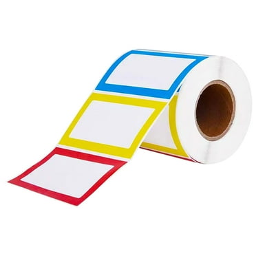 Komiseup Colors Name Tags Stickers Rolls, Blank Plain Name Labels Sticker Personalized Stickers Labels for Office, Meeting, School, Teachers and Mailing (150PC)