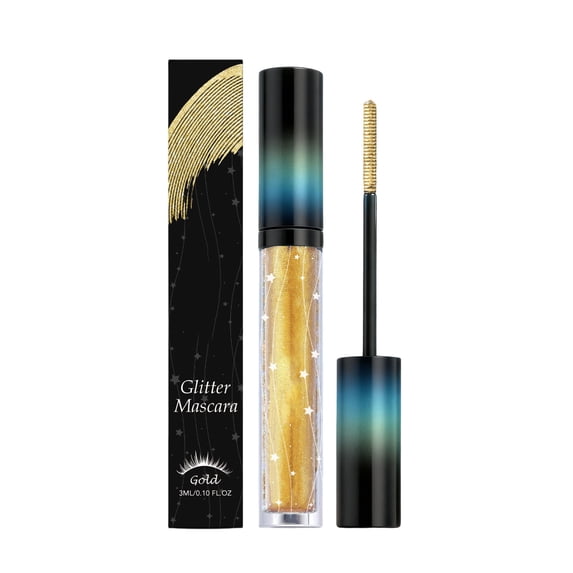 Komiseup Glitter Mascara, Instant Extension Mascara, Defines & Lengthens For Fanned-Out Lashes, Smudge-Proof, Flake-Free Wear