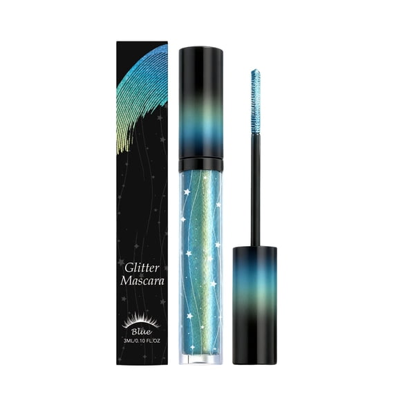 Komiseup Glitter Mascara, Instant Extension Mascara, Defines & Lengthens For Fanned-Out Lashes, Smudge-Proof, Flake-Free Wear