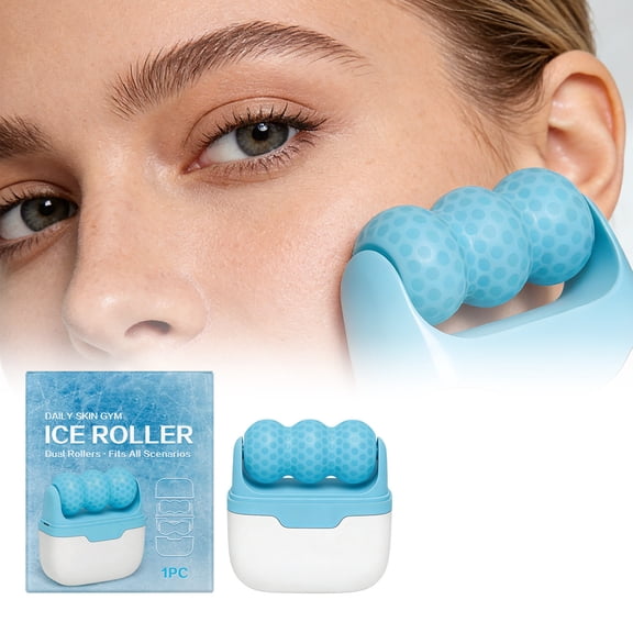 Komiseup Ice Roller For Face And Eyes - Facial Care Tools With 2 In 1 Massage Roller And Travel Case Care Gift