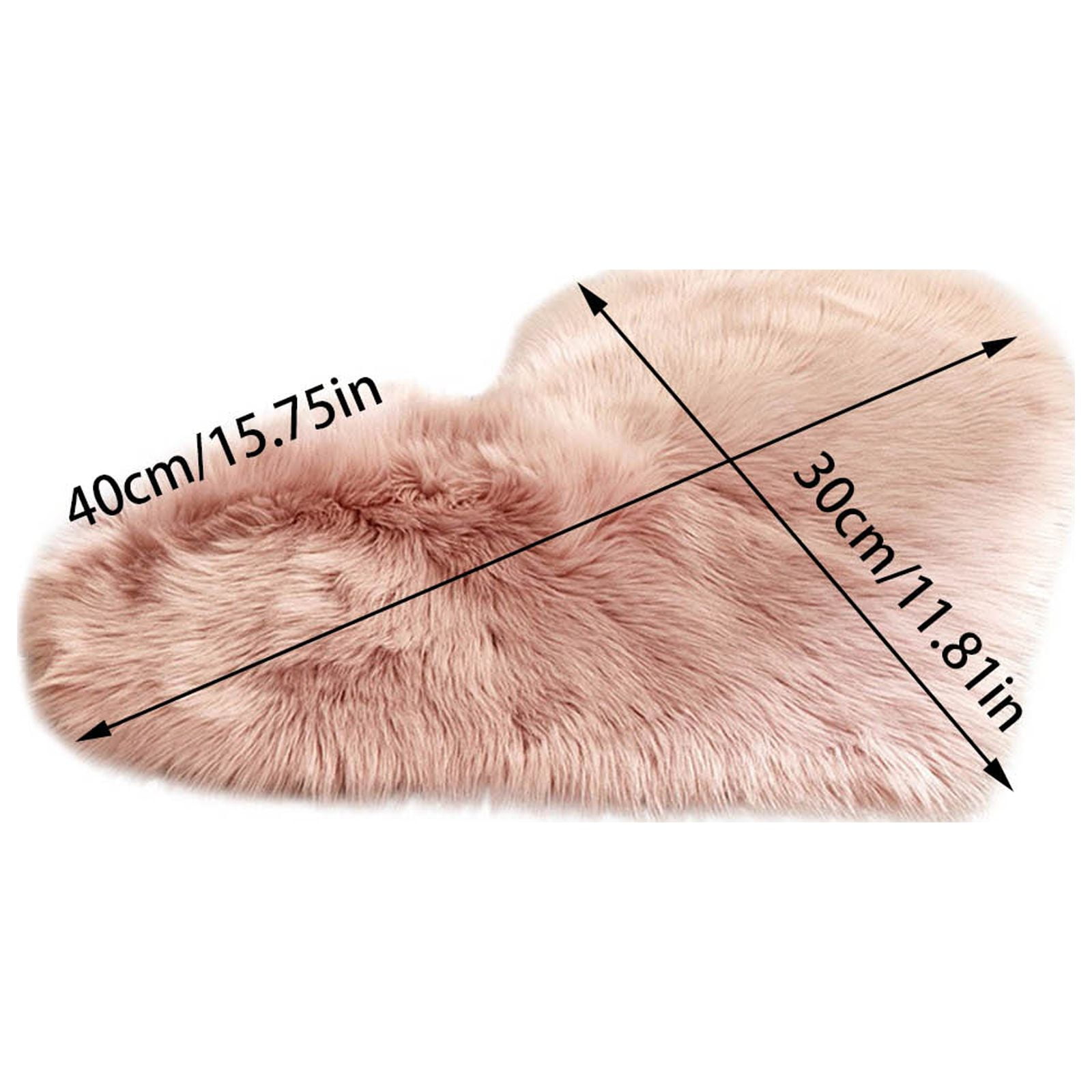 Komiseup Imitation Sheepskin Area Rug, Heart Shape Soft Fluffy Rug ...