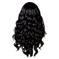 Komiseup Long Wavy Wigs Natural Black Synthetic Curly Hair Wig for Women Curly Hair Wig for Girls Daily Party Use