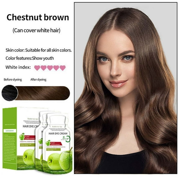 Komiseup Natural Plant Hair Dye, Hair Dye Cream, Plant Extract For Grey Hair Color Bubble Dye, Nourish Scalp, Natural Effect, Color Protection
