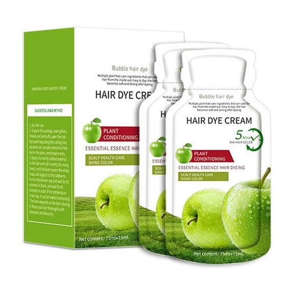 Komiseup Natural Plant Hair Dye, Hair Dye Cream, Plant Extract For Grey Hair Color Bubble Dye, Nourish Scalp, Natural Effect, Color Protection