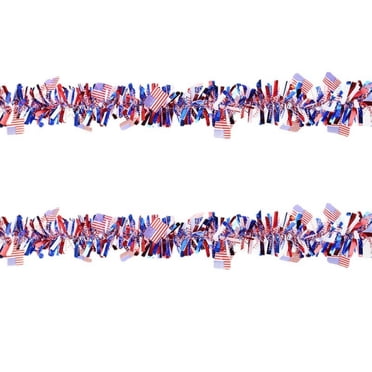 American Flag Tinsel Garland, A Patriotic Decoration for Independence ...