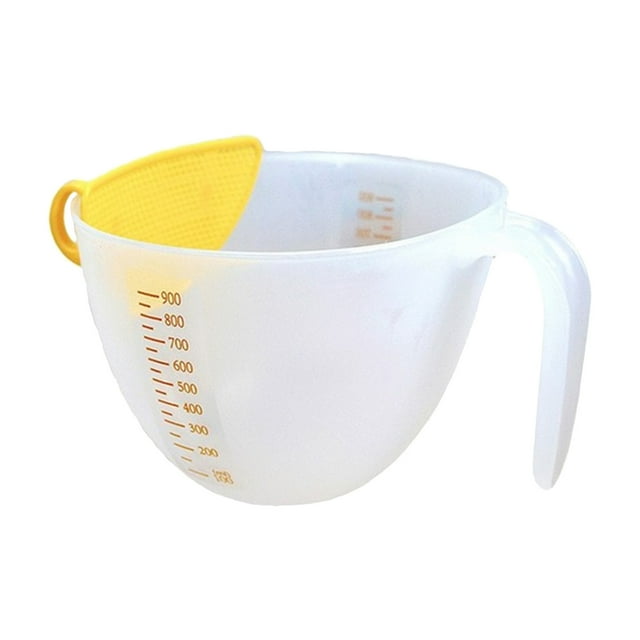 Komiseup Plastic Measuring Cup, Funnel Pitcher Measuring Cup with Long