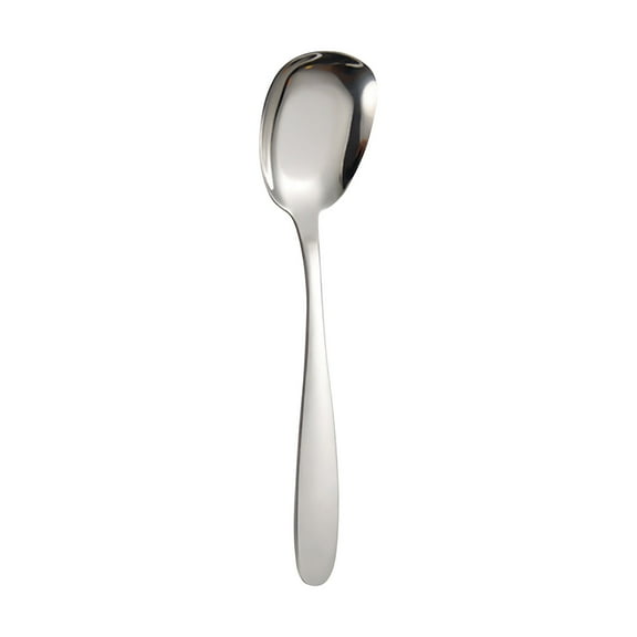 Komiseup Stainless Steel Spoon Flat Bottom Spoon Dessert Spoon Rice Spoon