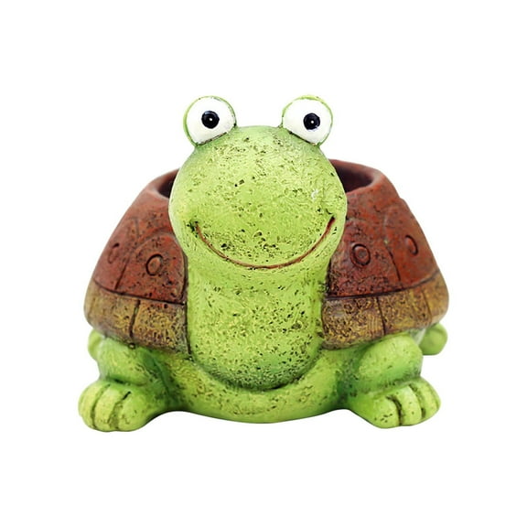 Komiseup Turtle Succulent Flower Pot Animal Plant Pot Flowerpot Animal Garden Pots Resin Succulent Pots Planter Bonsai Plant Holder for Home Office Desk Table Ornament