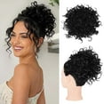 thumbnail image 1 of Komiseup Wig Hair Wraps High Temperature Silk Small Curly Hair Wraps Drawstring Messy Hair Wraps Elastic Net Pull Ponytail Rope Curly Hair, 1 of 1