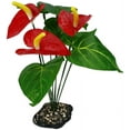 thumbnail image 1 of Komodo Anthurium, Artificial Plant, Green and Red, Aquarium Decor, 1 of 13