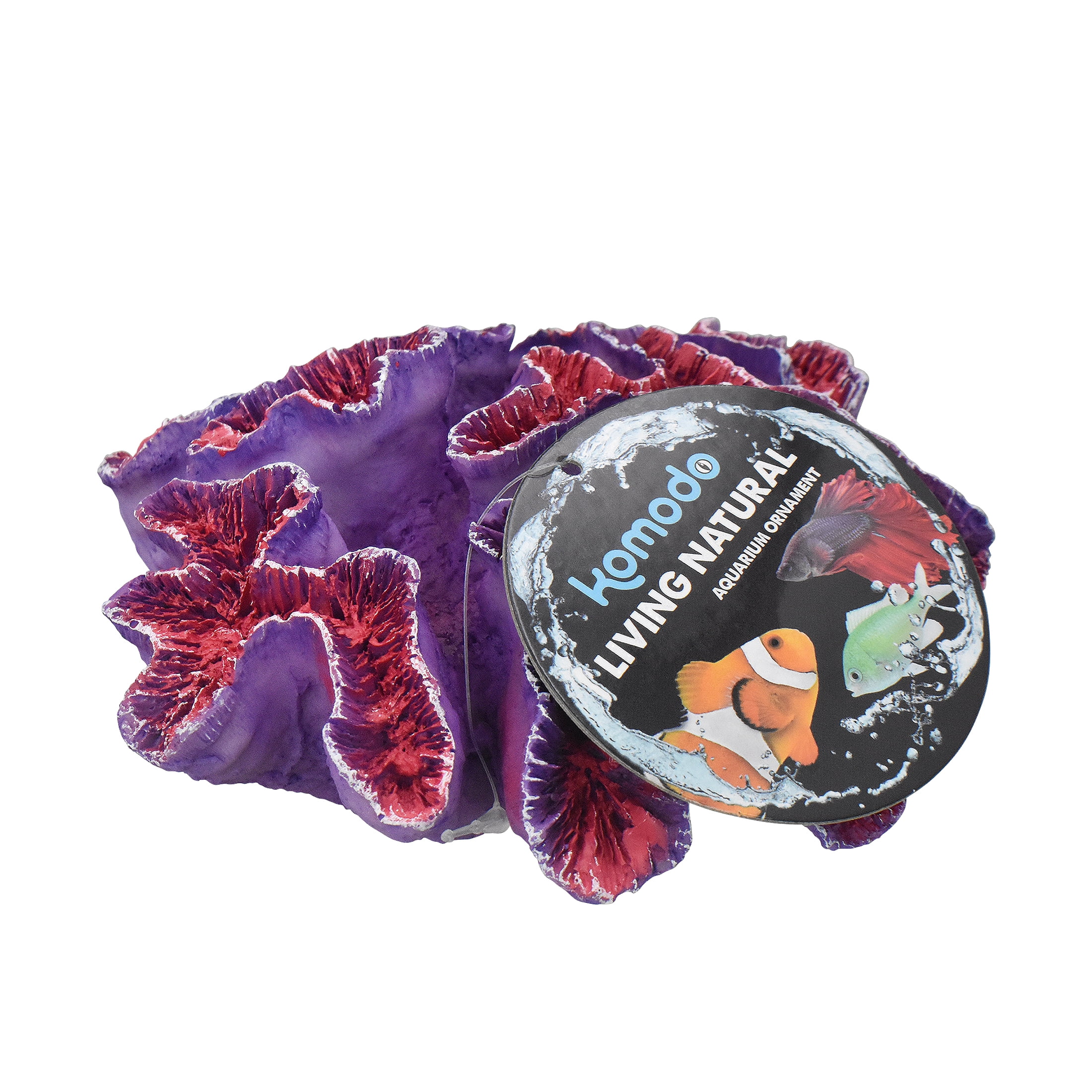 Komodo Curly Pink and Purple Coral Ornament, Aquarium Decor