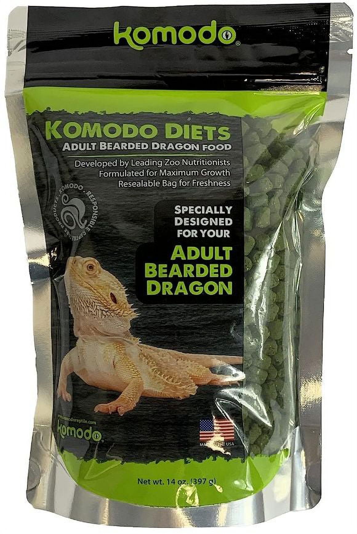 Image showcasing Komodo Diets Adult Bearded Dragon Pellet Food [Reptile, Foods Dry] 14 ...