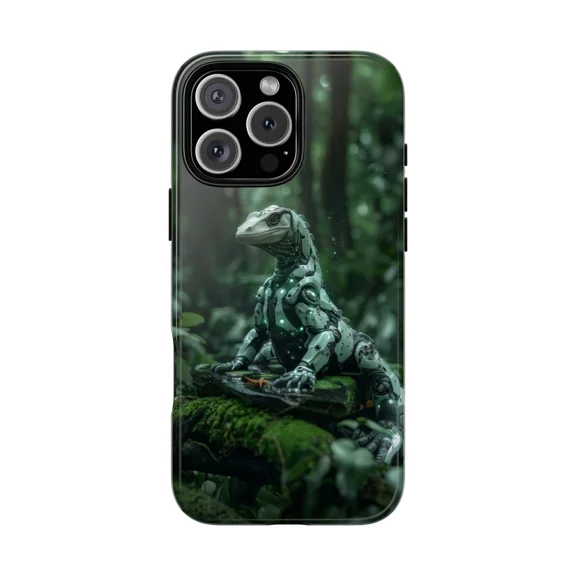 Komodo Dragon Cyborg Mecha Art Case for iPhone 17 11 12 13 14 15 16 Pro Max