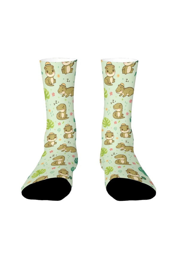 Komodo Dragon Lizard Funny Novelty Crew Socks for Women Men Sports