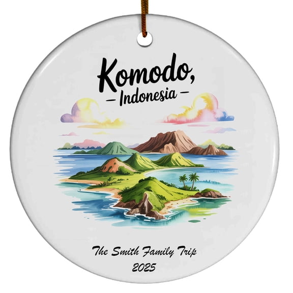 Komodo Island Christmas Ornament, Collection of City Travel Souvenirs for Family and Friends, Christmas Tree Ornament City Travel, Trips of The Year, Christmas Ornament 2025
